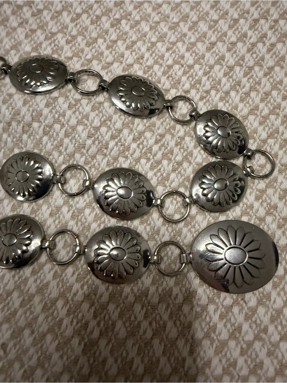Haute Hippie Silver-Tone Western Concho Link Belt